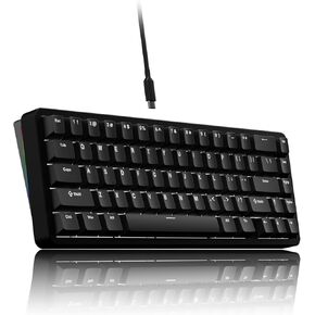 Chilkey ND65 Wired Aluminum Mechanical Keyboard, 65% Layout Portable Gaming Keyboard, PBT Doubleshot Keycaps, Hot Swappable Custom Keyboard for Laptop and Office PC - Black