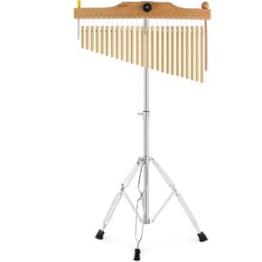 EASTROCK 36 Note Chimes Musical Instruments Percussion Instrument Single-row Chime Bar Chimes Percussion Height-Adjustable Stand Sliver