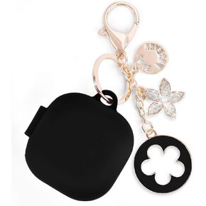 VISOOM Silicone Case Compatible with Samsung Galaxy Buds 2 Pro/Buds Live/Buds Pro/Galaxy Buds FE Case-2023 Soft Protective Wireless Charging Cover Keychain for Women Girl (Rose Gold)