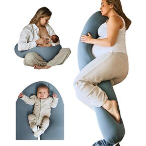 Cuddobaby Pregnancy Pillow for Sleeping, BreezeFlex Cooling Cover, Adjustable Firmness with Locks, Full Body Support for Any Body Type, Travel-Friendly with Storage Bag, Women Nursing Pillow - Pink