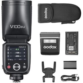 Godox V100-C Flash for Canon Camera,Round Head Camera Flash Speedlite,TTL Touch Screen 2.4G Wireless X System for Canon (Godox V1 Upgrade)