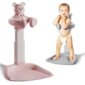 Adjustable Baby Shower Stand with Anti-Slip Base, Baby Bath with Stand, 6-36 Months Toddler Shower Standing Support, Bath Shower Standing Support, Easy Setup, Safe Design (Upgraded-Rabbit)