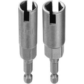 HARFINGTON 2pcs Hex Nut Driver Drill Bit Set 10mm 12mm 6-Points Socket 1/4" Hex Shank Nut Setter CR-V Steel Quick-Change Nut for Power Drills Impact Drivers