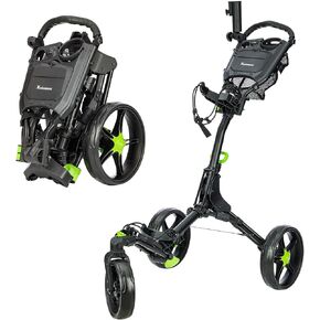 GC01 Golf Pull Push Cart 2 Wheel,Foldable Golf Push Cart for Golf Clubs,Lightweight Folding Golf Walking Pull Carts