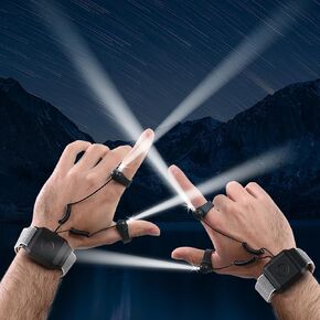 Rechargeable LED Flashlights, Valentines Day Gifts for Him, Fathers Day Christmas Birthday Gifts for Men Boyfriend Husband, Cool Gafgets Hands Free Finger Lights for Camping Fishing Repairing