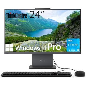 Lenovo ThinkCentre All-in-One Desktop Computer, 24" FHD IPS Display, 6-core Intel Core i3-1315U Processor, 32GB DDR5, 2TB SSD, Wi-Fi 6, USB-C, HDMI in&Out, Wired KB&Mouse, Windows 11 Pro