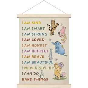 Winnie the Pooh Alphabet Hanger Frame, Classic Pooh Wall Decorations, Nursery Wall Decor, Pooh's ABC Poster Alphabet Wall Decor, for Classrooms Kid’s Rooms Living Rooms 12x16 Inch in Kuwait