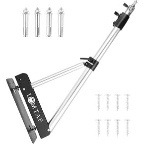 LOMTAP Ring Light Wall Mount Triangle Boom Arm with 180 Metal Flexible Rotation Max Length 4.4 Feet/135cm Adjustable Camera Mount Up to 4.26ft for Monolight, Softbox, Reflector, Strobe Light