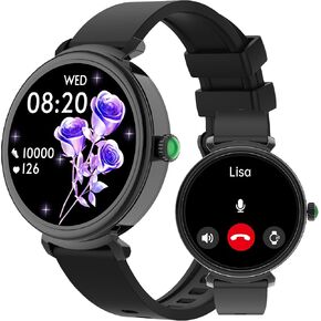 ساعة ذكية للنساء ، (الإجابة/إجراء المكالمة) Smart Watch لاتصالات iPhone/Android ، مع أكسجين الدم ومعدل ضربات القلب ومراقبة الإجهاد والاستمت