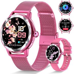 Smart Watch for Women with Bluetooth Call Answer/Dail,1.2'' HD Touch Screen Fitness Tracker, 100+ Sports Modes Tracker with Heart Rate SpO2 Sleep Monitor for iPhone Android
