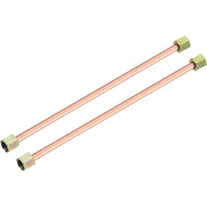 uxcell 2Pcs Air Compressor Exhaust Tube, 3/8" Thread Dia 31" Length Hex Nut Aluminum Tube Air Tube Compressor Hardware Accessories Replacement Parts(Flared Mouth)