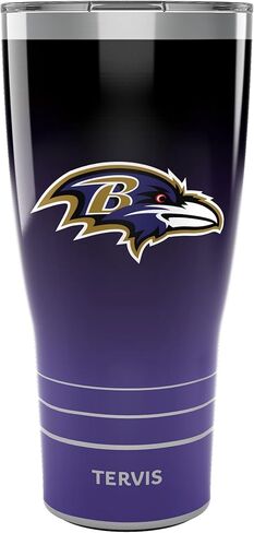 Tervis Traveler NFL Baltimore Ravens - Ombre Triple Walled Insulated Tumbler Travel Cup Keeps Drinks Cold & Hot, 20oz, Stainless Steel in Kuwait