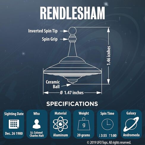 Ruwa | Metal Spinning Fidget Toy Top | Inspired by The 1994 USS Ruwa, Zimbabwe UFO Incident | Psychedelic Stainless Steel in Kuwait
