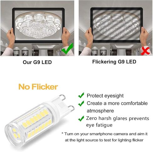 G9 LED Bulbs Dimmable 6W (60W Halogen Bulb Equivalent), Warm White 3000K, 110V-130V, 600LM Bi Pin for Home Lighting, 6 Packs in Saudi Arabia