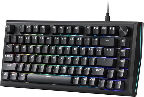 Redragon K687 Wireless CNC Gasket Gaming Keyboard, 81 Keys Mechanical Keyboard w/Premium CNC Aluminum Board, Easy-Control Knob, 5-Layer Noise Dampening, Custom Linear Switch, PBT Gradient Keycaps in Saudi Arabia