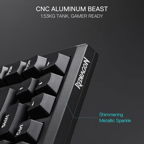 Redragon K687 Wireless CNC Gasket Gaming Keyboard, 81 Keys Mechanical Keyboard w/Premium CNC Aluminum Board, Easy-Control Knob, 5-Layer Noise Dampening, Custom Linear Switch, PBT Gradient Keycaps in Saudi Arabia