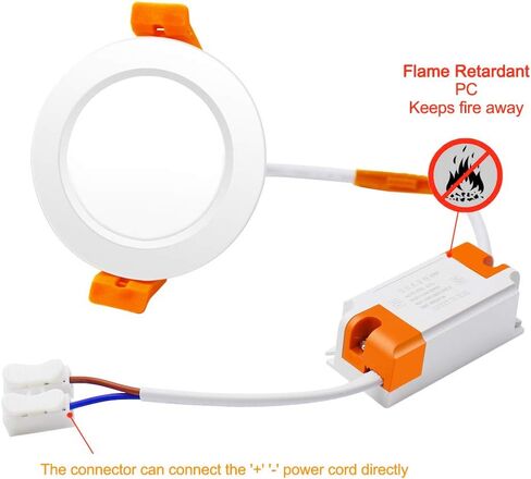 2 Inch LED Recessed Lighting, 3000K Warm White, 3W(35W Halogen Equivalent) Dimmable LED Downlight, CRI80, LED Ceiling Lights with LED Driver (6 Pack) in Saudi Arabia