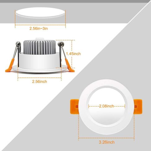 2 Inch LED Recessed Lighting, 3000K Warm White, 3W(35W Halogen Equivalent) Dimmable LED Downlight, CRI80, LED Ceiling Lights with LED Driver (6 Pack) in Saudi Arabia