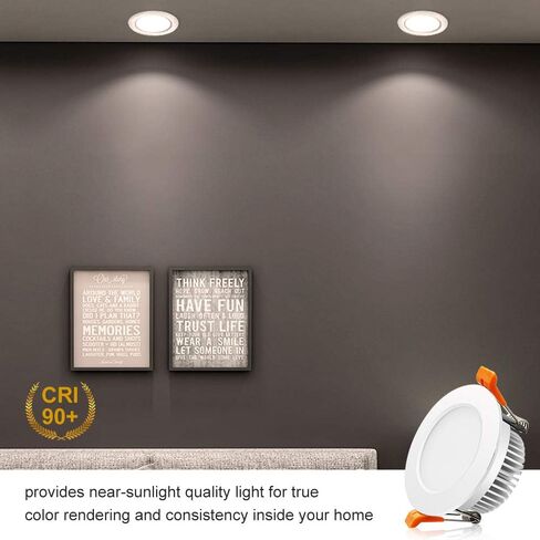 2 Inch LED Recessed Lighting, 3000K Warm White, 3W(35W Halogen Equivalent) Dimmable LED Downlight, CRI80, LED Ceiling Lights with LED Driver (6 Pack) in Saudi Arabia