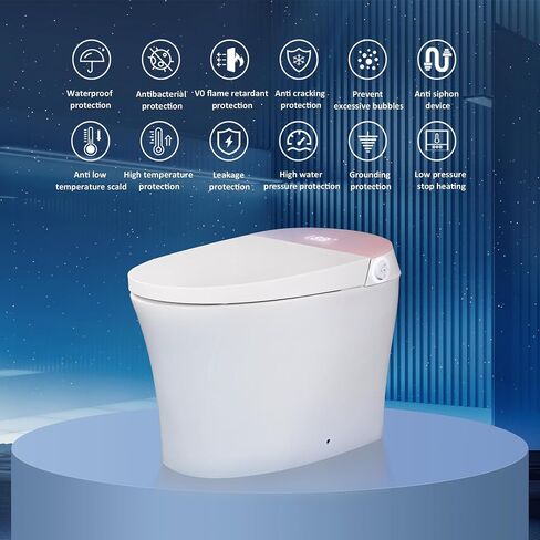 RS60 Excellent Smart Toilet,Twelve-layer security protection,Low pressure flushing, Auto flush,Remote control,Night light,Heated seat,LED,drying,Deodorization in Saudi Arabia