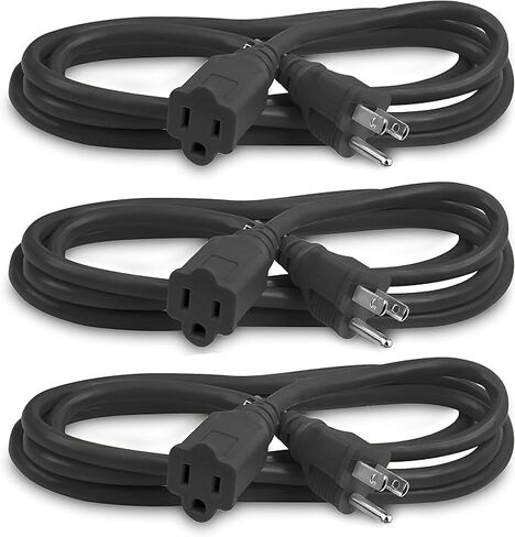Heavy Duty Extension Cord/Wire Power Cable, Indoor/Outdoor, Single Outlet, UL Listed (10 ft, Black) in Saudi Arabia
