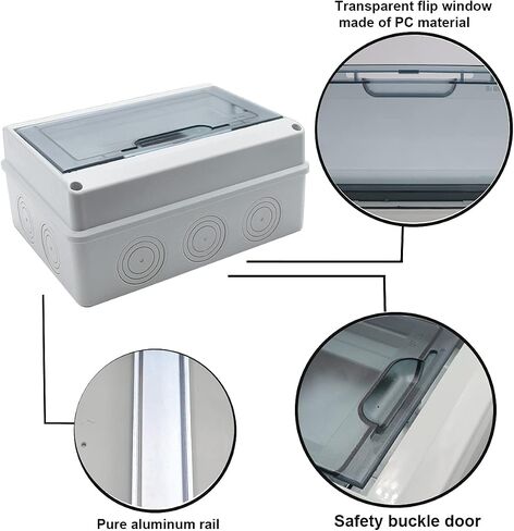smseace Distribution Protection Box, ABS Plastic Transparent Cover Waterproof Distribution Box IP65, for Indoor Wall Circuit Breaker (5 Way) in Saudi Arabia