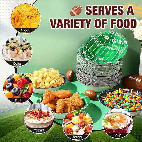 50 Pcs 16 oz Football Paper Bowls Disposable Football Bowls Football Party Snack Bowls Football Party Supplies Football Dessert Bowls for Game Day Hot Cold Soup Salad Home Decor in Kuwait