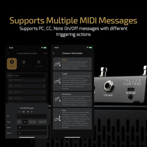 HOTONE MIDI وحدة تحكم القدم دواسة بلوتوث التحكم Ampero 4 زر in Saudi Arabia