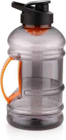 Sports Water Bottle, Gym Shaker 50oz/1.5 Liter Leak-Proof, BPA-Free, with Measurement Scale, Ideal for Sports, Gym, and Fitness (Black) in Saudi Arabia