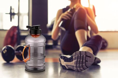 Sports Water Bottle, Gym Shaker 50oz/1.5 Liter Leak-Proof, BPA-Free, with Measurement Scale, Ideal for Sports, Gym, and Fitness (Black) in Saudi Arabia