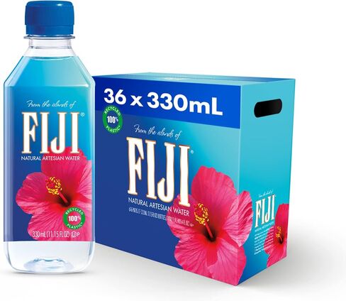 FIJI Natural Artesian Bottled Water 330mL / 11.15 Fl Ounce (Pack of 24) - 100% Natural Electrolytes - NEW in Saudi Arabia