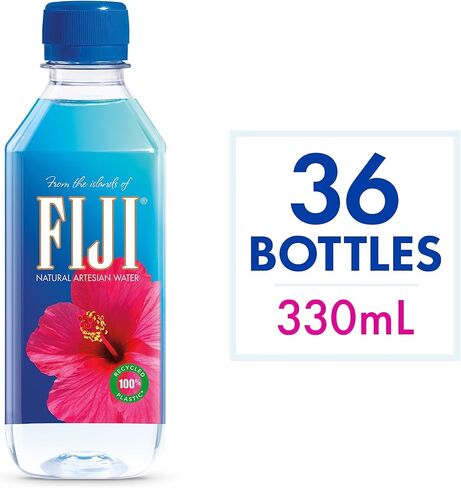 FIJI Natural Artesian Bottled Water 330mL / 11.15 Fl Ounce (Pack of 24) - 100% Natural Electrolytes - NEW in Saudi Arabia