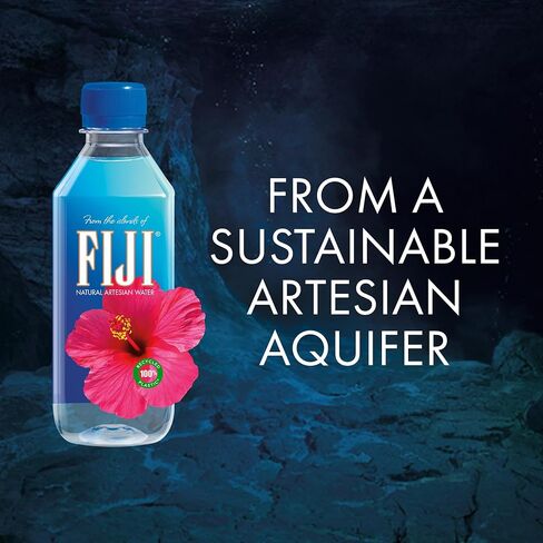 FIJI Natural Artesian Bottled Water 330mL / 11.15 Fl Ounce (Pack of 24) - 100% Natural Electrolytes - NEW in Saudi Arabia