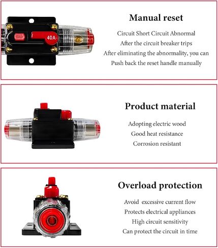 حامل الصمامات 100A مضمن ، 12V-48V DC INLINE RESET RESET FUSE DELENTERTER ، قاطع الدائرة القابلة لإعادة الاستدعاء للسيارة حماية صوتية قوارب شريسية ، إكسسوارات السيارة in Kuwait