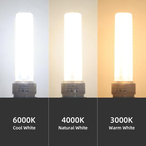 GU24 LED Light Bulb 6000K Cool White High Brightness 1400 Lumen for Bathroom Ceiling Fan 13W 18W 23W T2 Spiral CFL Lamp Replacement, 100-277V 10W 4pcs(Not dimmable) (10W, Cool White) in Saudi Arabia
