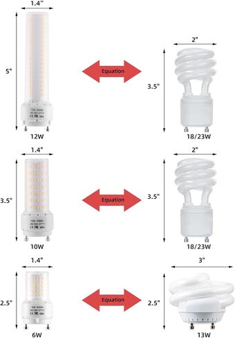 GU24 LED Light Bulb 6000K Cool White High Brightness 1400 Lumen for Bathroom Ceiling Fan 13W 18W 23W T2 Spiral CFL Lamp Replacement, 100-277V 10W 4pcs(Not dimmable) (10W, Cool White) in Saudi Arabia