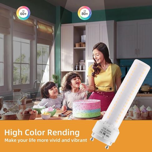 GU24 LED Light Bulb 6000K Cool White High Brightness 1400 Lumen for Bathroom Ceiling Fan 13W 18W 23W T2 Spiral CFL Lamp Replacement, 100-277V 10W 4pcs(Not dimmable) (10W, Cool White) in Saudi Arabia