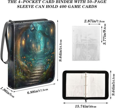Cute Cats Card Binder 4-Pocket, 400 Pockets PU Waterproof Zippered Collector Card Album with 50 Removable Sleeves for Trading, Game Cards in Saudi Arabia