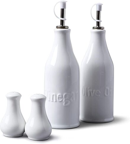 WM Bartleet & Sons 1750 Traditional Porcelain Salt & Pepper Pot Shaker Cruet Set 13cm – White in Saudi Arabia