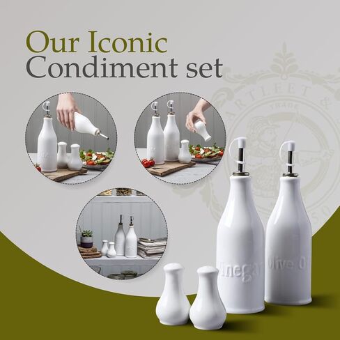 WM Bartleet & Sons 1750 Traditional Porcelain Salt & Pepper Pot Shaker Cruet Set 13cm – White in Saudi Arabia