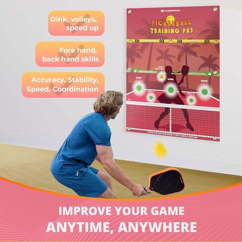 PIKKOFUN Dink Master Pickleball Practice Board, Reusable Pickleball Wall Trainer, Pickleball Practice Rebounder Pad, Pickleball Training Aid for Indoor and Outdoor in Saudi Arabia