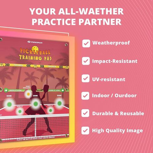 PIKKOFUN Dink Master Pickleball Practice Board, Reusable Pickleball Wall Trainer, Pickleball Practice Rebounder Pad, Pickleball Training Aid for Indoor and Outdoor in Saudi Arabia