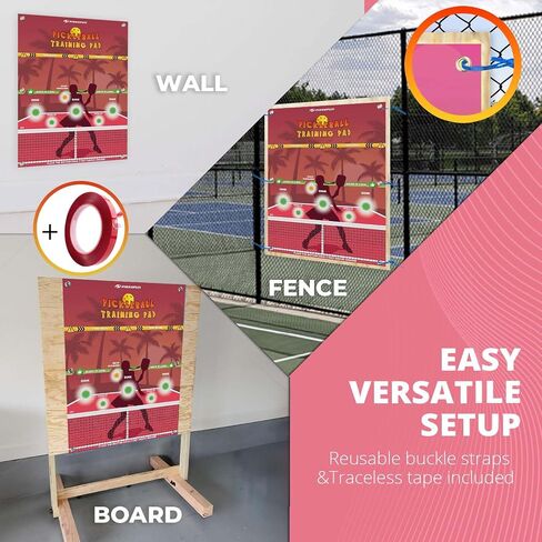 PIKKOFUN Dink Master Pickleball Practice Board, Reusable Pickleball Wall Trainer, Pickleball Practice Rebounder Pad, Pickleball Training Aid for Indoor and Outdoor in Saudi Arabia