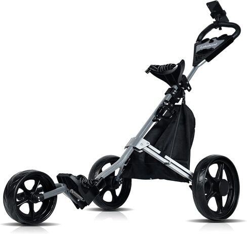 Lakehood Golf Push Cart, Golf Pull Cart for Golf Clubs and Golf Bag, Golf Push Carts Three Wheel Easy to Folding Scorecard Holder with Mobile Phone Holder Storage Bag Golf Carts (Green) in Saudi Arabia