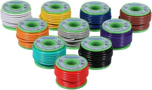 Bntechgo 18 Gauge PVC 1007 سلك كهربائي صلب أحمر وأسود كل 20 قدمًا 18 AWG 1007 ربط سلك نحاسي معلب in Kuwait