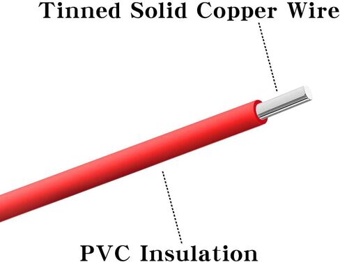 Bntechgo 18 Gauge PVC 1007 سلك كهربائي صلب أحمر وأسود كل 20 قدمًا 18 AWG 1007 ربط سلك نحاسي معلب in Kuwait