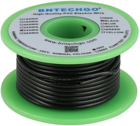 Bntechgo 18 Gauge PVC 1007 سلك كهربائي صلب أحمر وأسود كل 20 قدمًا 18 AWG 1007 ربط سلك نحاسي معلب in Kuwait