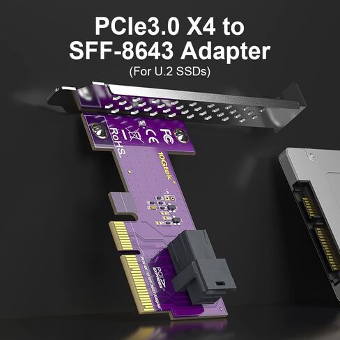 U.2 to M.2 Adapter for U.2 PCIe NVME SSD ، M.2 M-Key PCIe X4 Host Interface ، M.2 PCIe Adapter for Mainboard SSD 750 P3600 P3700 in Kuwait
