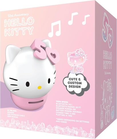 مكبر صوت لاسلكي Hello Kitty - قابلة لإعادة الشحن والمحمولة ، اللطيف والمخصص ، Bluetooth 5.2 ، وقت طويل ، الصوت - مثالي للمنزل ، المكتب ، والاستماع أثناء التنقل in Kuwait