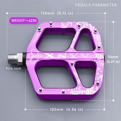Bicycle Pedal -3 Bearing Bicycle Pedal -9/16 inch Aluminum Alloy CNC machined Flat Pedal, with Anti Slip Screws and 3 Optional coatings in Saudi Arabia